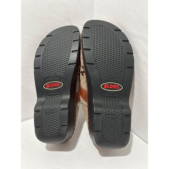 Klogs Austin Taupe Suede Floral Forest Walking Womens Anti Slip Mules Sz 9.5 w - Picture 5 of 6